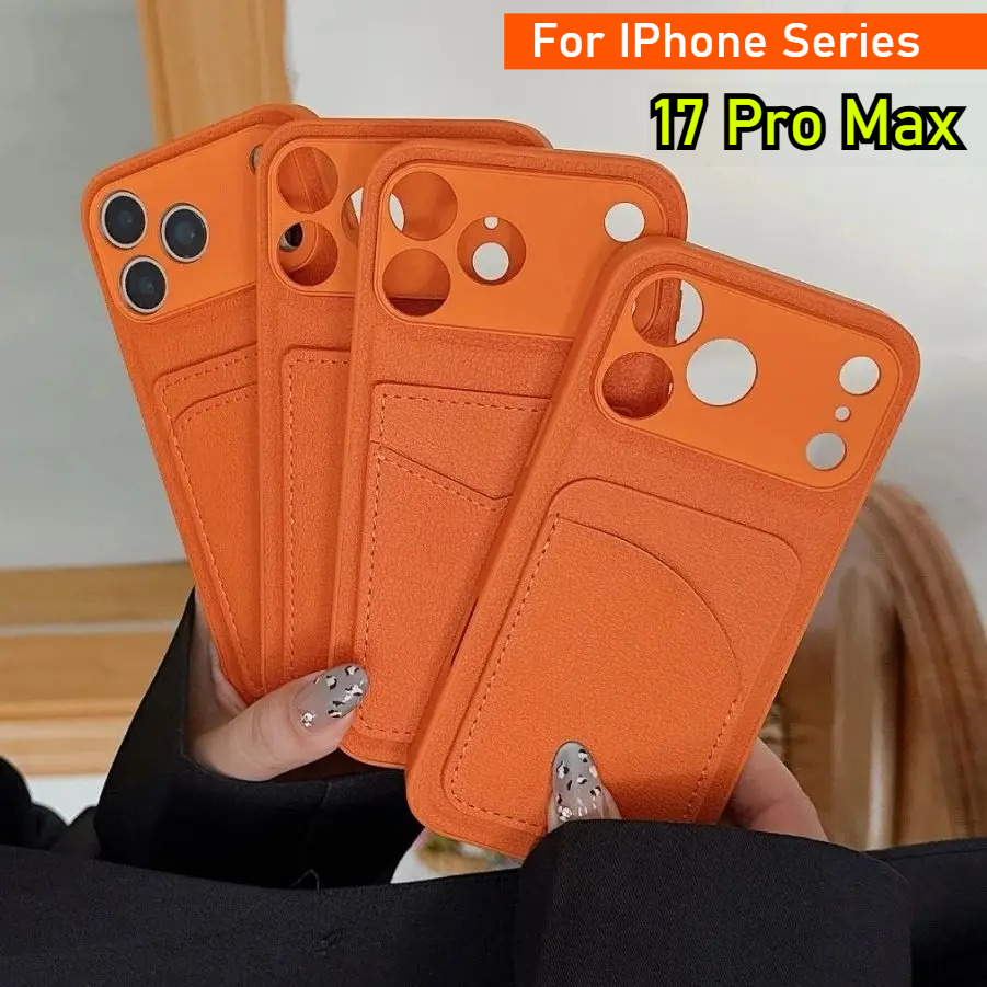 Leather X - Leather Orange Color Card Holder Case