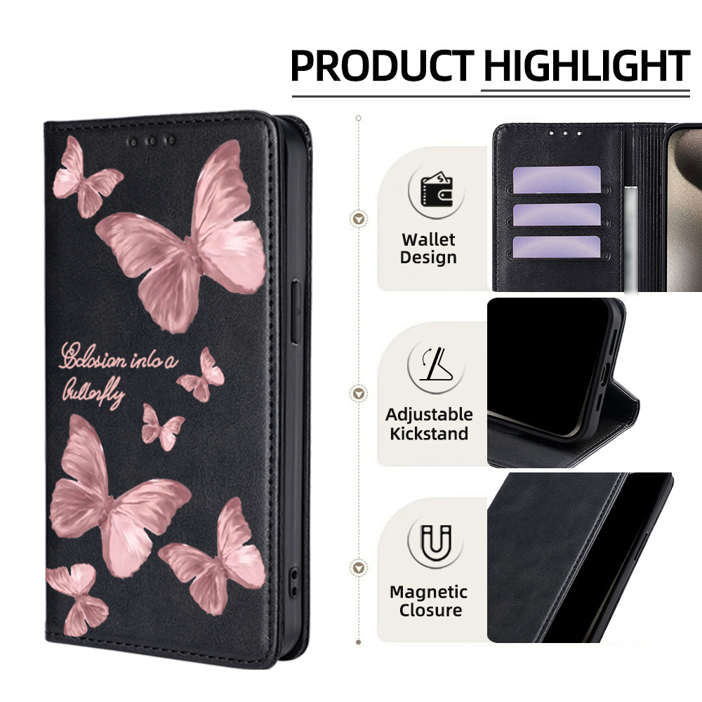 Pink butterfly Pattern Leather - огляд і ціна Leatherwork Drawing