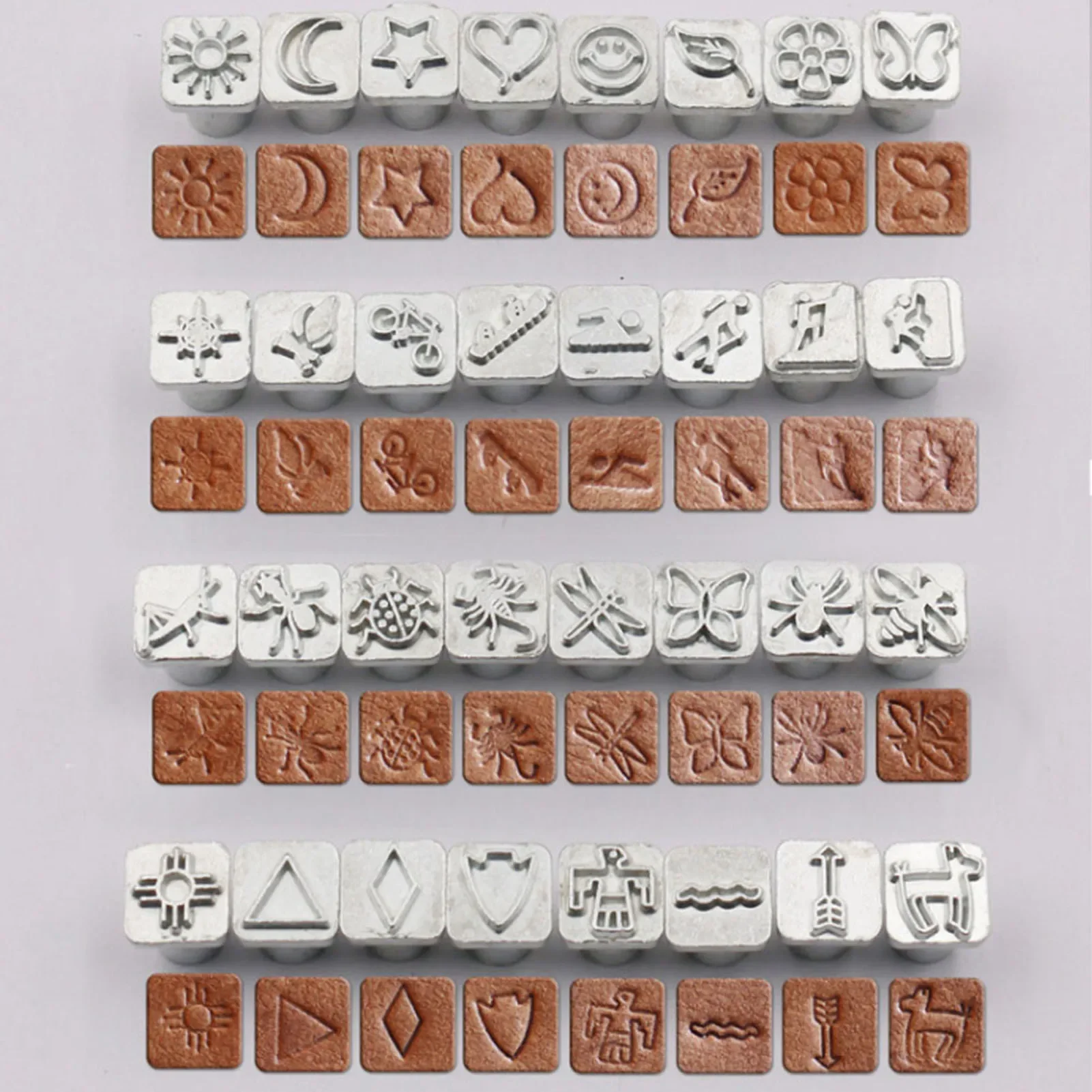 32PCS Cartoon Animal Plant Lea - огляд і ціна Leather Stamp Set