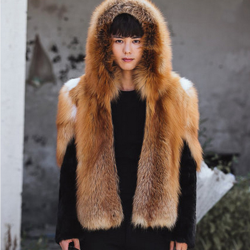 2026 Men Faux Fur Fox Coats Sh - огляд і ціна Leather Work Jacket With Hood