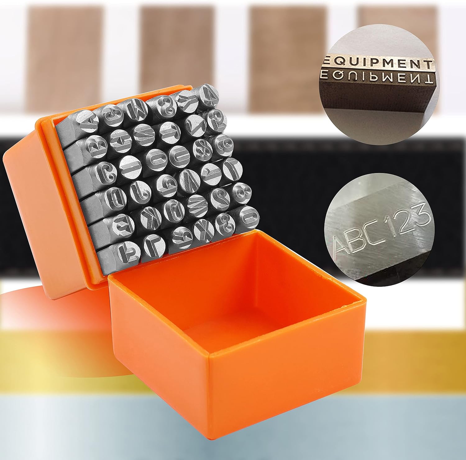 2-8mm 36pcs Alphabet Number Pr - огляд і ціна Leather Stamp Set