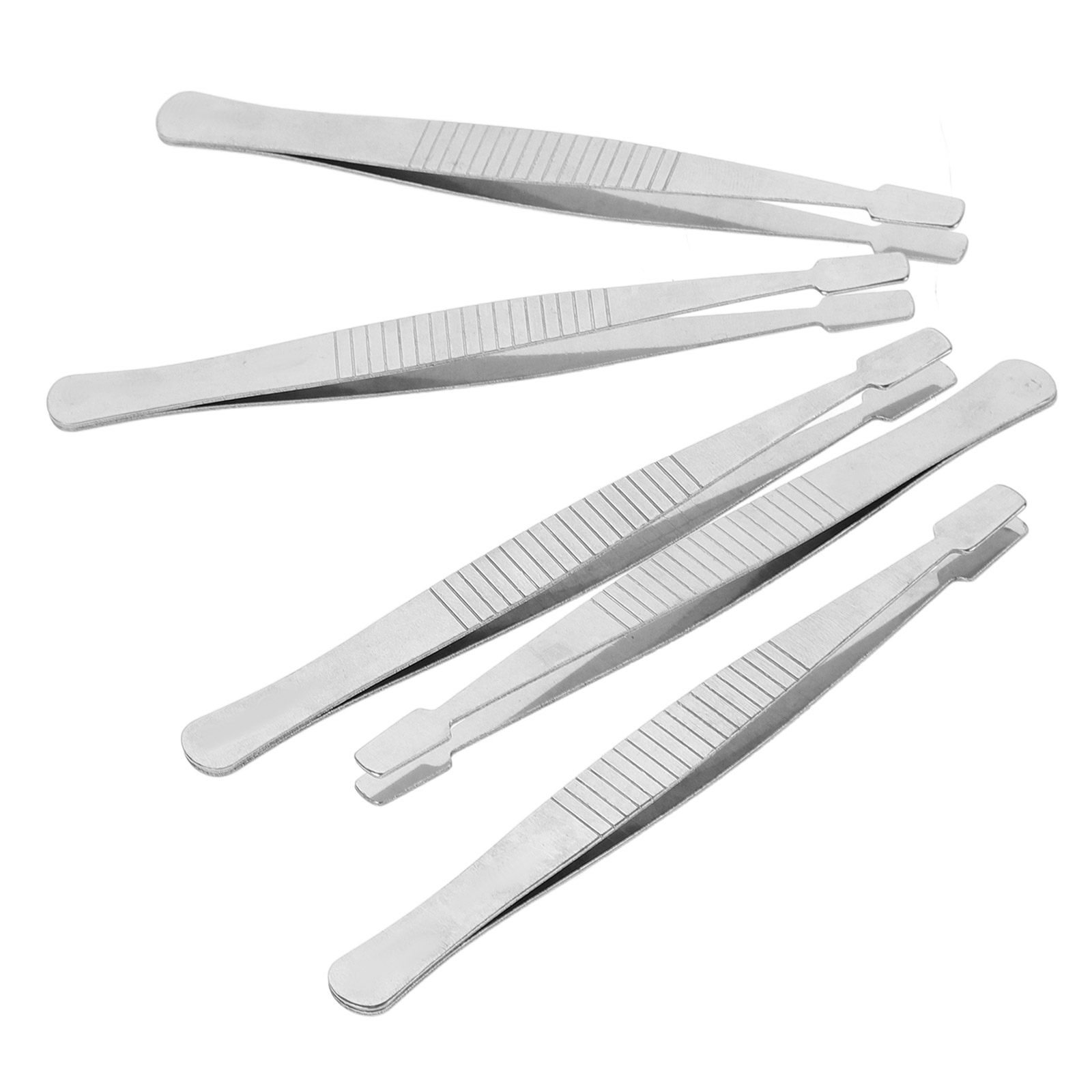 5Pcs Wide Tip Tweezers Stainle - огляд і ціна Leatherwork Hobby