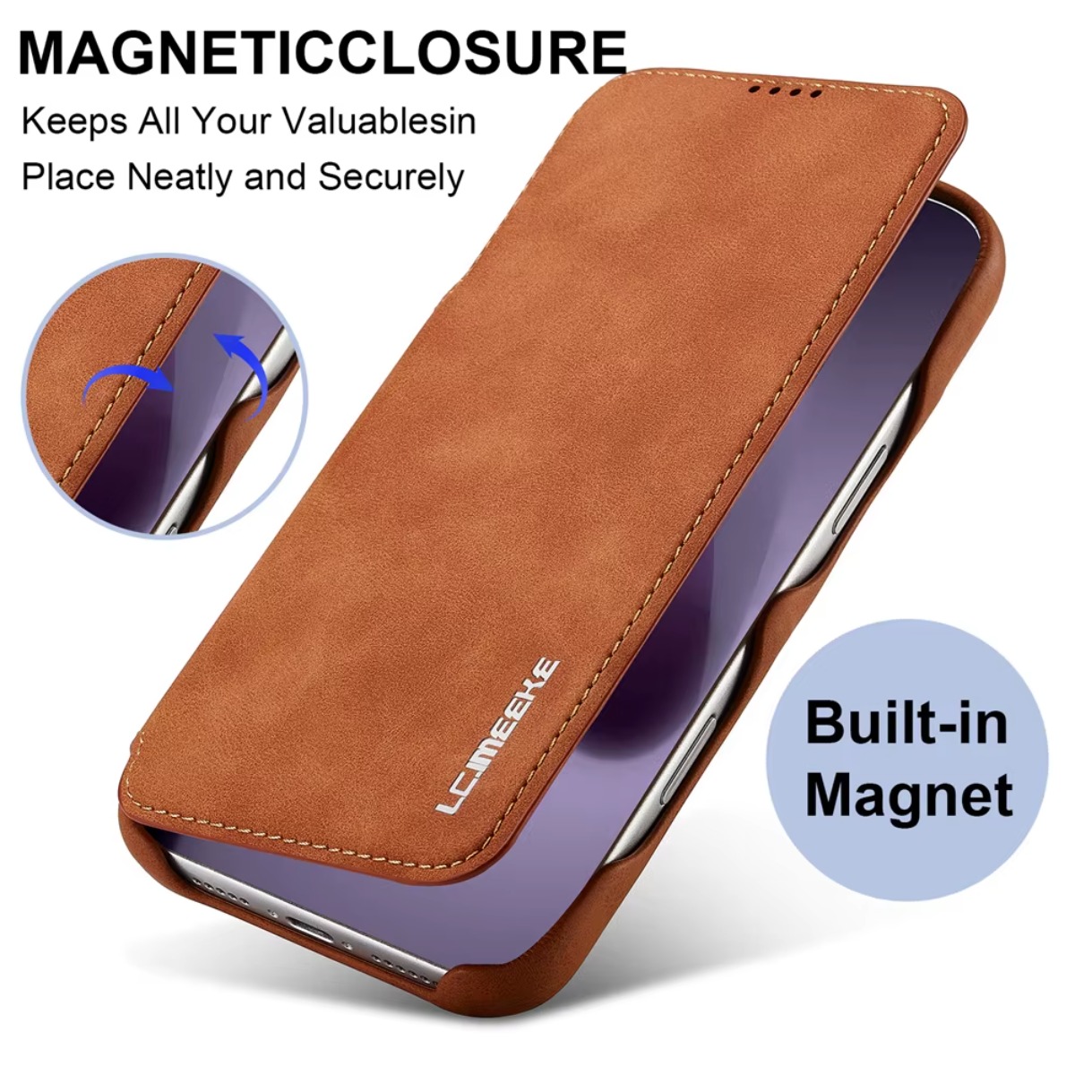 Leather Wallet Magnetic Flip C - огляд і ціна Leather X