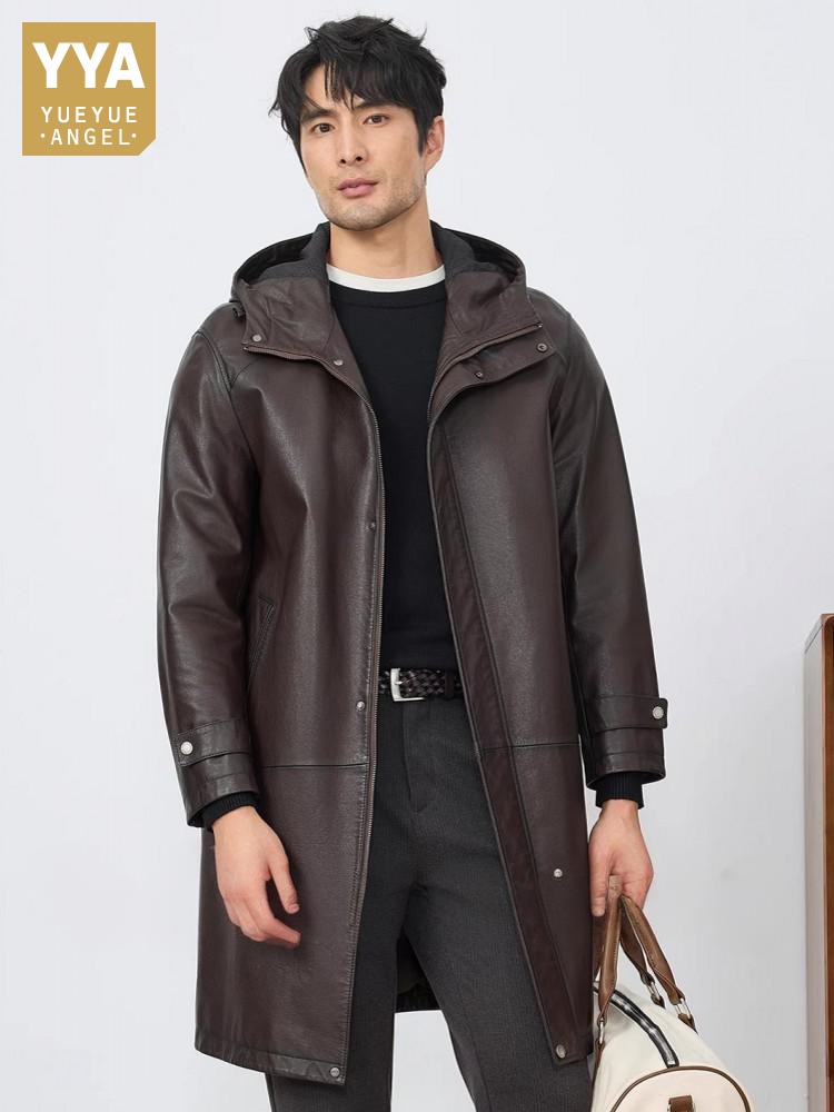 Fashion Mens Autum New Hooded  - огляд і ціна Leather Work Jacket With Hood