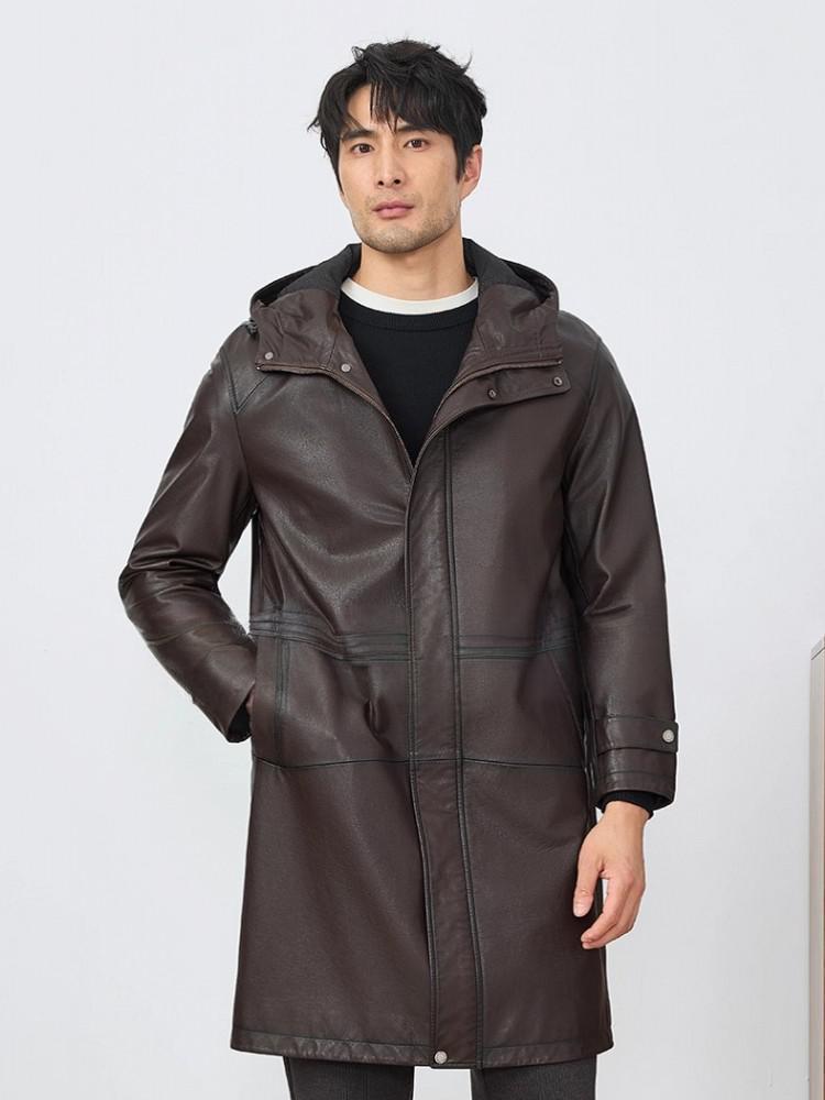 Fashion Mens Autum New Hooded  - огляд і ціна Leather Work Jacket With Hood