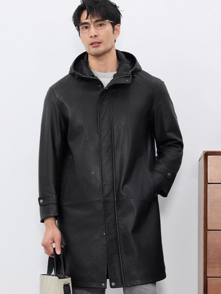 Fashion Mens Autum New Hooded  - огляд і ціна Leather Work Jacket With Hood