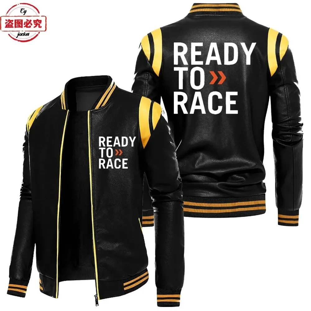 Ready To Race Logo Printed Off - огляд і ціна Leather Work Jacket With Hood