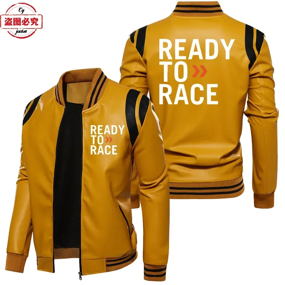 Ready To Race Logo Printed Off - огляд і ціна Leather Work Jacket With Hood