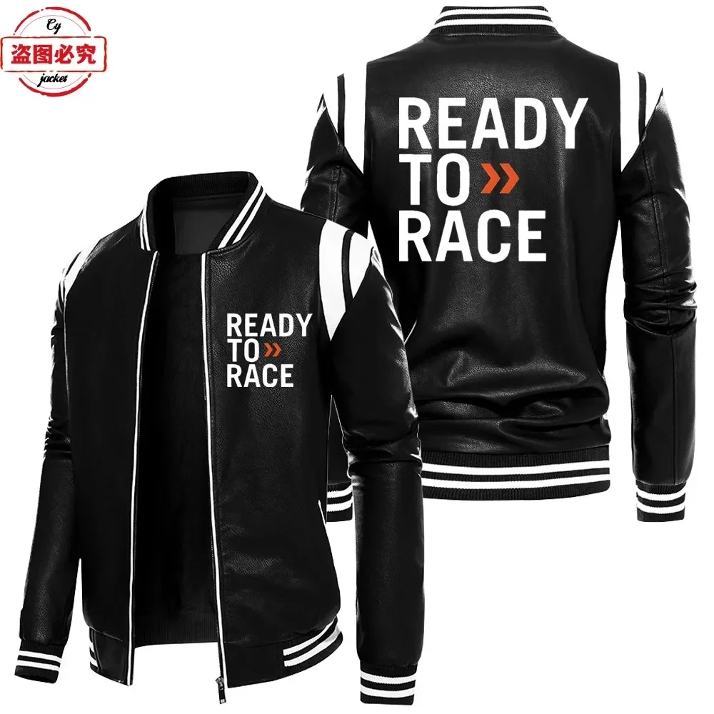 Ready To Race Logo Printed Off - огляд і ціна Leather Work Jacket With Hood