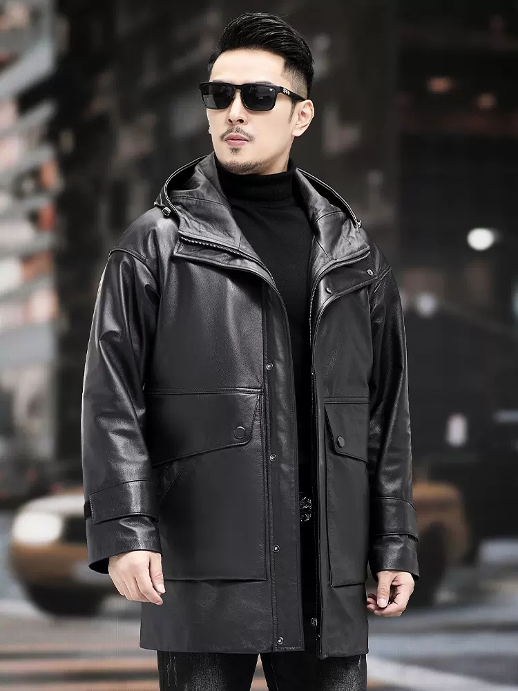 Winter Men Warm Work Down Jack - огляд і ціна Leather Work Jacket With Hood